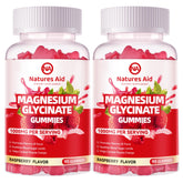 Gommes magnésium glycinate Natures Aid, boite rouge, soutien potentiel au bien-être général.
