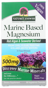 Nature's Answer Magnésium Marin - bouteille 500 mg et capsules faciles à avaler.