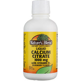 Nature's Blend Calcium Citrate D3, bouteille bleue, alternative pratique aux pilules