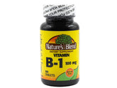 Nature's Blend, tablettes B-1 100 mg dans une bouteille pratique pour le dosage quotidien.