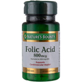 Nature's Bounty acide folique 800 mcg – bouteille fermée, soutien cardiovasculaire potentiel