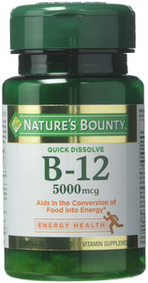Nature's Bounty B12 5000 mcg comprimés dissolution rapide goût cerise naturelle