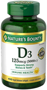 Nature's Bounty D3 5000 UI bouteille libération rapide, soutien quotidien des os