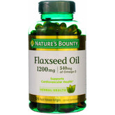 Nature's Bounty huile de lin 1200 mg, gélules douces, emballage clair.