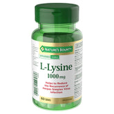 Nature's Bounty L-Lysine 1000 mg, tablettes dans la bouteille, usage quotidien pratique.