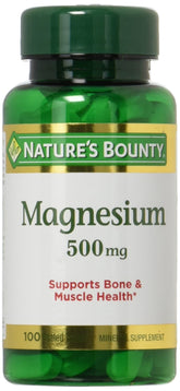 Bouteille Nature's Bounty Magnésium 500 mg avec comprimés et bénéfice énergie potentiel