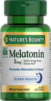 Nature's Bounty Mélatonine: bouteille de 90 gélules prête pour le sommeil.