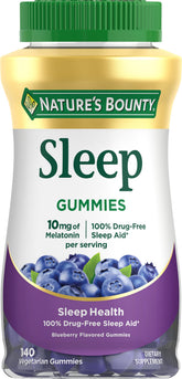 Nature's Bounty mélatonine-gummies bleu : boîte prête à l’emploi pour le sommeil