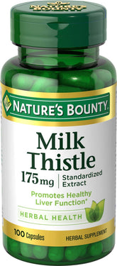 Nature's Bounty Milk Thistle – bouteille, soutien potentiel au bien-être général.