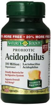 Nature's Bounty Probiotic Acidophilus comprimés dans flacon, soutien digestif général.