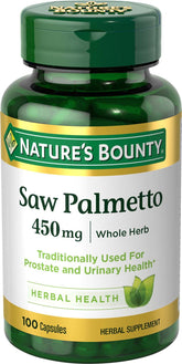 Nature's Bounty Saw Palmetto bouteille prête pour le soutien prostatique