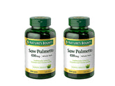 Nature's Bounty Saw Palmetto gélules 450 mg, bouteille: soutien traditionnel prostate et urinaire.