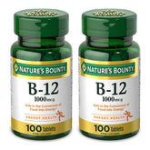 Nature's Bounty Vitamine B12, bouteille, soutien métabolisme et apport quotidien.