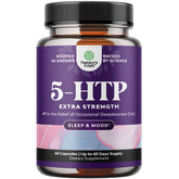 Natures Craft 5HTP - Bouteille et capsules, soutien humeur et sommeil naturel.