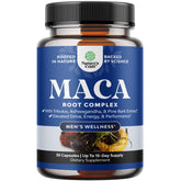 Capsules Nature's Craft Maca Noire pour énergie et bien-être quotidiens.