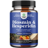 Natures Craft Diosmin-Hespéridine 1000 mg – bouteille montrant l'étiquette, soutien potentiel à la circulation.