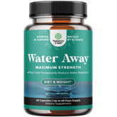 Natures Craft Water Away - bouteille visible sur plan de travail, relief possible des ballonnements.