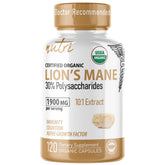 Nature's Fusions Nutri Lions Mane bouteille, soutien cognitif potentiel et clarté mentale.