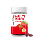 Nature's Key gommes pour femmes fraise – bouteille 90, soutien potentiel à l'énergie quotidienne.