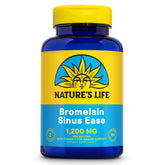 Nature's Life Bromelain Sinus Ease – bouteille, soutien immunitaire potentiel et clarté.