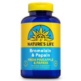 Nature's Life bromélaïne et papain en bouteille, soutien digestif naturel et facile.