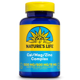 Nature's Life Cal Mag Zinc Complex – bouteille avec comprimés faciles à prendre pour soutien quotidien.