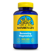 Nature's Life Renewing Magnesium 500 mg – bouteille et capsules, soutien musculaire potentiel