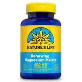Nature's Life Renewing Magnesium Malate 400 mg — bouteille prête à l'emploi soutenant les muscles et les os.