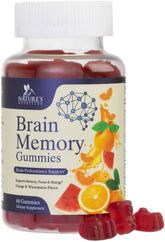 Nature's Nutrition – bouteille gommes cerveau, potentiel soutien mémoire et concentration.