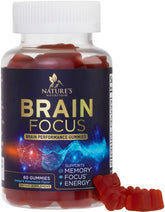 Gommes Nature's Nutrition dans la bouteille pour le focus quotidien.