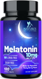 Nature's Nutrition Mélatonine: la bouteille et gommes faciles à mâcher pour dormir tranquille.
