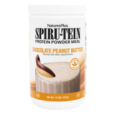 Natures Plus SPIRU-TEIN chocolat-beurre-arachide, bouteille prête pour une collation protéinée.