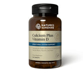 Nature's Sunshine Calcium Plus D en bouteille, soutien des os et du système musculaire.