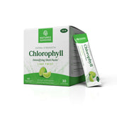 Nature's Sunshine Chlorophylle Stick Pack Lime Twist, préparation d'une boisson detox rapide.