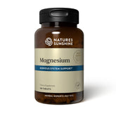 Nature's Sunshine Magnésium – bouteille et comprimés, soutien énergie et détente musculaire.