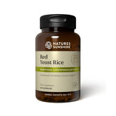 Nature's Sunshine Riz Rouge Fermenté – bouteille montrant le dosage et le soutien du cholestérol sain