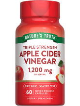 Nature's Truth capsules vinaigre de pomme 1200mg dans boîte, usage pratique.