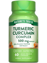 Nature's Truth Curcumine de Curcuma avec Extrait de Poivre Noir, capsules faciles à avaler.