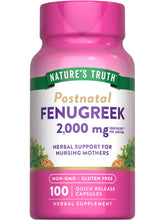 Nature's Truth fenugrec gélules dans une bouteille, pratique pour la routine quotidienne.