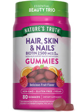 Gommes Nature's Truth pour cheveux, peau et ongles, texture fruitée et végan.