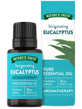 Nature's Truth huile eucalyptus: bouteille 15 ml prête pour diffusion et massage.