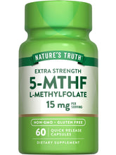 Nature's Truth L-Methylfolate 15 mg, boîte 60 gélules, libération rapide.