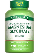 Nature's Truth Magnésium Glycinate 200 mg, bouteille prête à l'emploi.