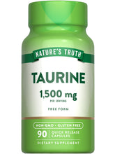 Nature's Truth Taurine: bouteille et capsules faciles à avaler pour l'usage quotidien.