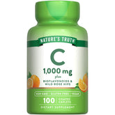 Vitamine C Nature's Truth avec bioflavonoïdes et cynorrhodon, caplets 1000 mg, énergie quotidienne potentielle
