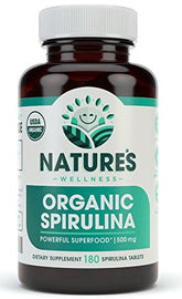 Natures Wellness Spiruline tablettes 3000 mg, apport protéiné quotidien.