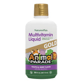 NaturesPlus Animal Parade flacon liquide pour enfants au goût tropical, soutien nutritionnel potentiel.