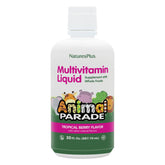Animal Parade de NaturesPlus, bouteille liquide au goût tropical pour enfants.