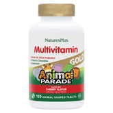 NaturesPlus Animal Parade Gold pastilles cerise pour enfants, goût agréable favorisant la prise quotidienne.
