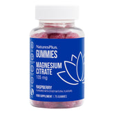 Gommes magnésium citrate NaturesPlus dans un flacon, goût framboise.